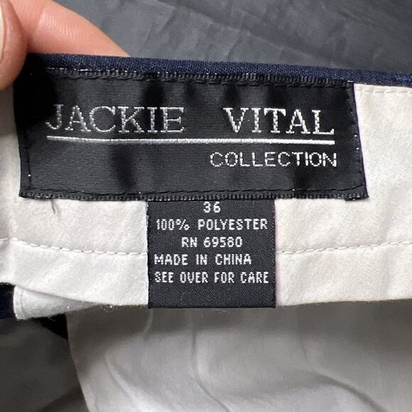 Jackie Vital Formal 2 Piece‎ Set 36 Dress Pants Size L Band Neck Hidden Buttons - Picture 11 of 16
